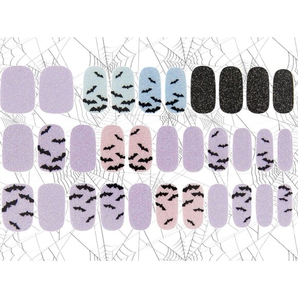 🎃Dashing Diva Gloss Ultra Shine 32 Gel Nail Strips~Dusk Til Dawn Halloween/Bats - Picture 4 of 6